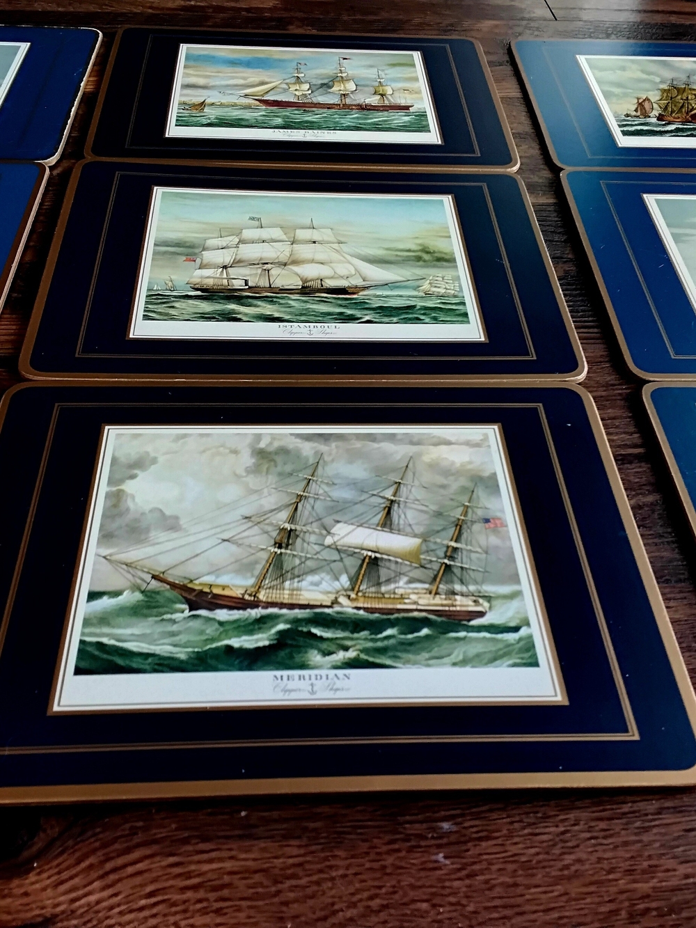 Vintage Pimpernel Acrylic Placemats Of Clipper Ships. Nautical. Set of 9 - Picture 2 of 13